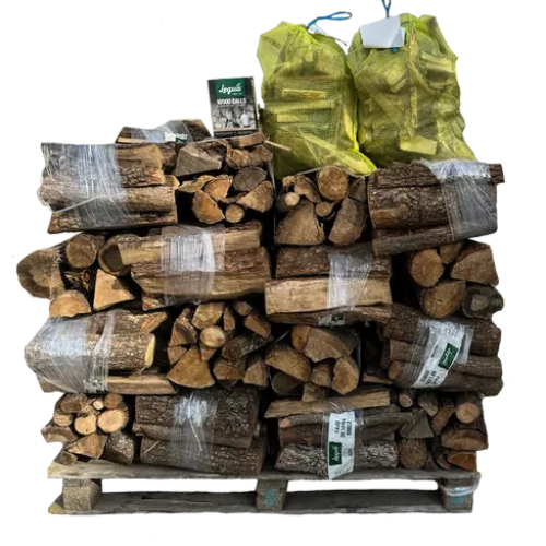 Palet de Leña de Roble Macizo – 340 kg Alto Poder Calórico